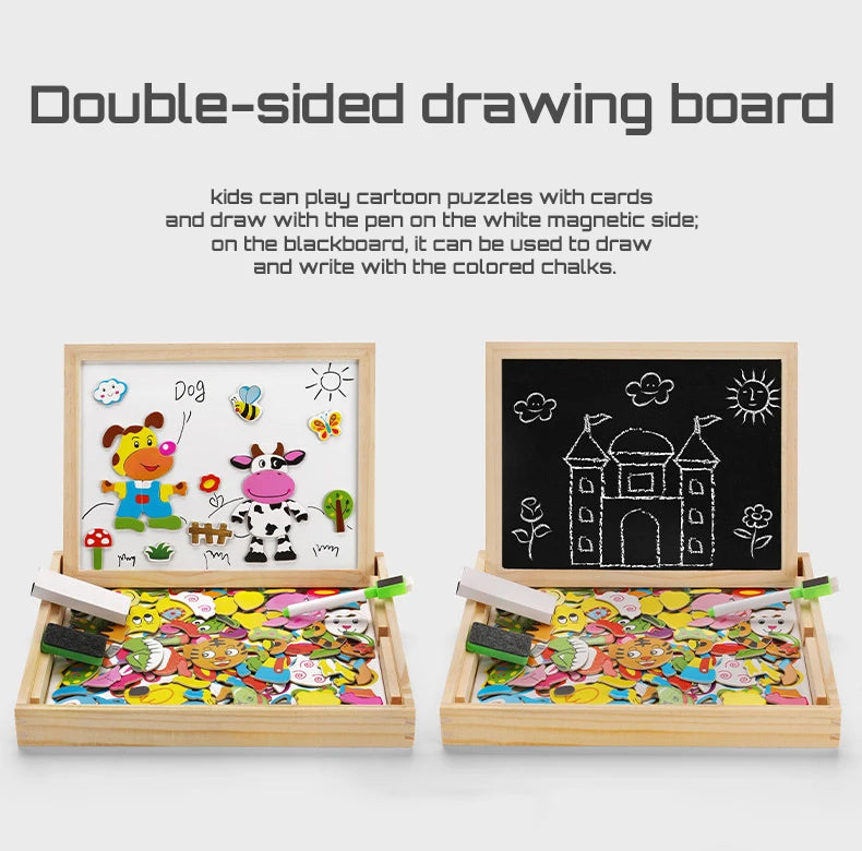 KinderKraze™ - 100+Pcs Wooden Multifunction Children Animal Puzzle