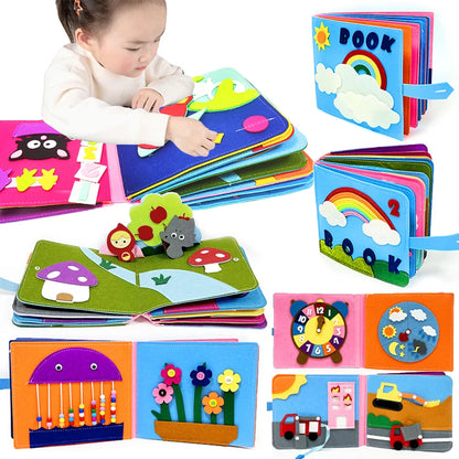 KinderKraze™ - Montessori Baby Busy Board 3D Toddlers Story Cloth Book