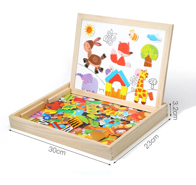 KinderKraze™ - 100+Pcs Wooden Multifunction Children Animal Puzzle