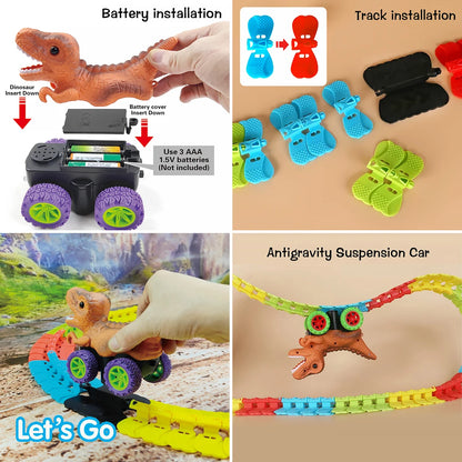 KinderKraze™ - Race Car Set Anti-gravity Track dinosaur Train