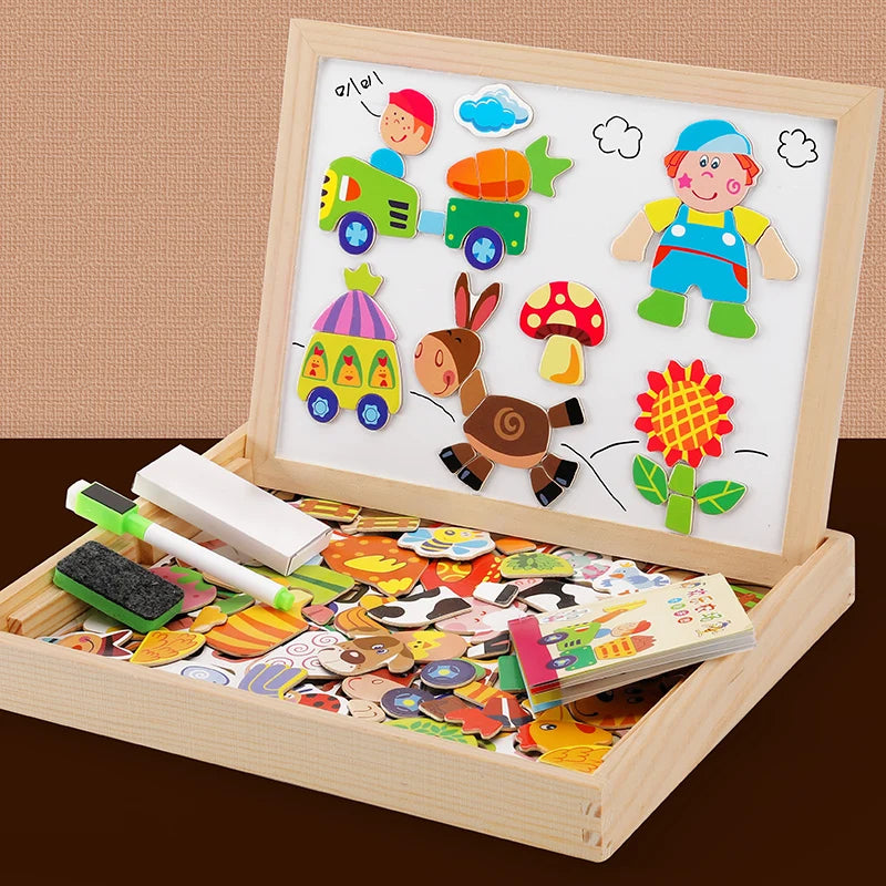 KinderKraze™ - 100+Pcs Wooden Multifunction Children Animal Puzzle