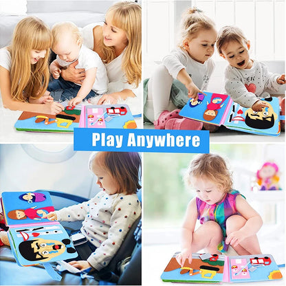 KinderKraze™ - Montessori Baby Busy Board 3D Toddlers Story Cloth Book