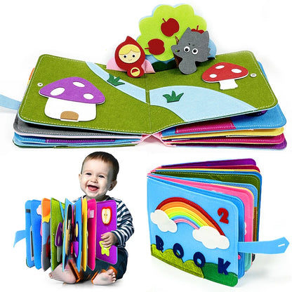 KinderKraze™ - Montessori Baby Busy Board 3D Toddlers Story Cloth Book